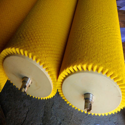 Brush Roller, Corrugated Roller, Yellow Corrugated Wire Brush Shaft, Leaf Washing Machine