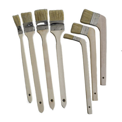 Industrial Grade Curved Handle Paint Brush 1.0inch-4inch Long Wooden Bent Head for Dust Sweeping Boat Painting