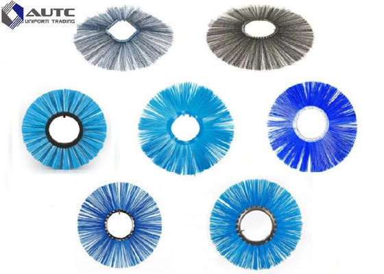 10" 25" Bobcat Sweeper Brush Flat Wafer Flat Ring Sweeper Broom Brushes PP Steel Mix Wire Galvanized Iron Fastening
