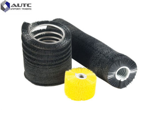 Flexible Spiral Brush Industrial Cleaning Nylon Roller Black White Aluminum Base