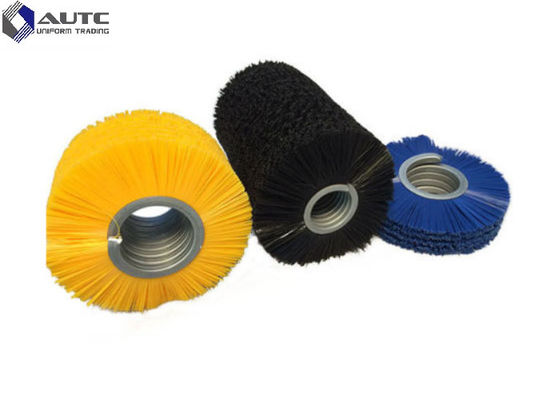 Flexible Spiral Brush Industrial Cleaning Nylon Roller Black White Aluminum Base