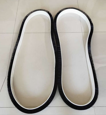 Black Nylon Bristles Wire Ring PVC Belt Brush With Spacing