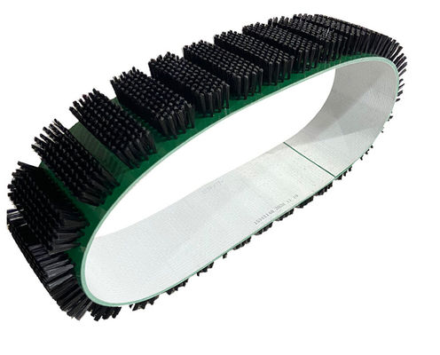 Black Nylon Bristles Wire Ring PVC Belt Brush With Spacing
