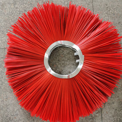 8mm Pin Road Cleaner Brush Poly Mixed With Wires Flat / Curvy Metal Ring