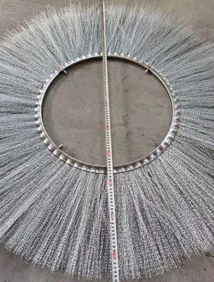 Supporting Steel SS Wire Wheel Brush Blade On Large Snow Removal Vehicle