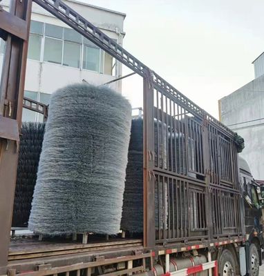 Supporting Steel SS Wire Wheel Brush Blade On Large Snow Removal Vehicle