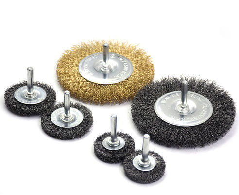 1/4 Inch Hex Shank Coarse Brass Crimped  Wire Wheel Brush