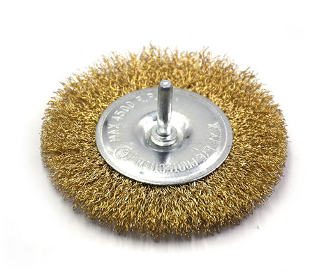 1/4 Inch Hex Shank Coarse Brass Crimped  Wire Wheel Brush
