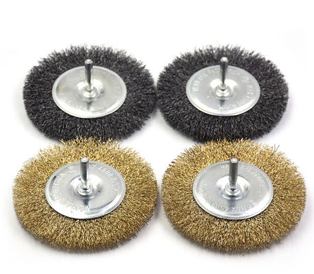 1/4 Inch Hex Shank Coarse Brass Crimped  Wire Wheel Brush